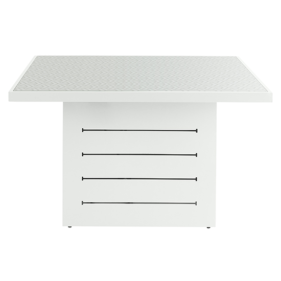 Stoke Outdoor Square Patterned Glass Top Dining Table In White_2