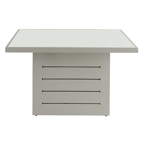 Stoke Outdoor Square Plain Glass Top Dining Table In Grey_2