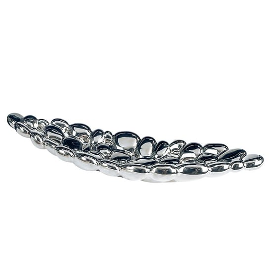 Product photograph of Stones Ceramic Decorative Dish In Antique Silver from Furniture in Fashion