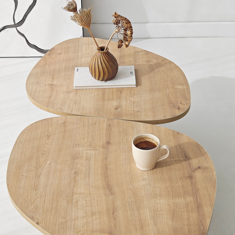 Stones Wooden Coffee Table in Sapphire Oak