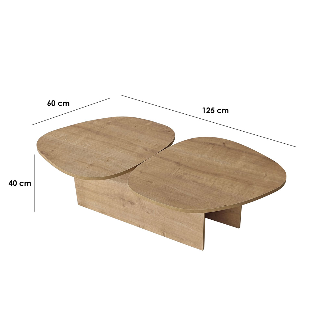Stones Wooden Coffee Table in Sapphire Oak