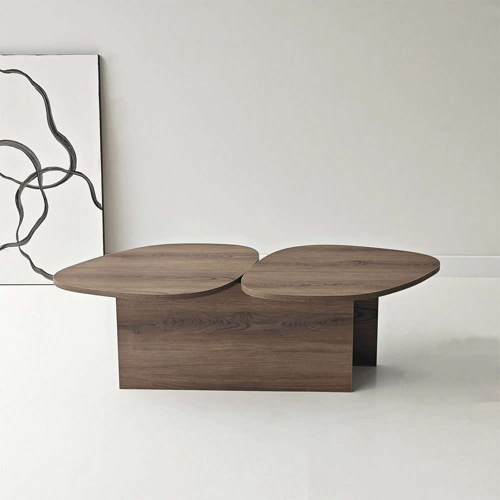 Stones Wooden Coffee Table in Walnut