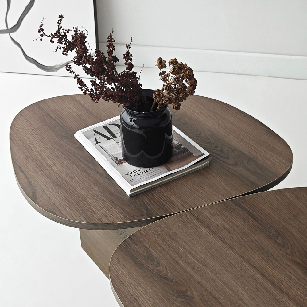 Stones Wooden Coffee Table in Walnut