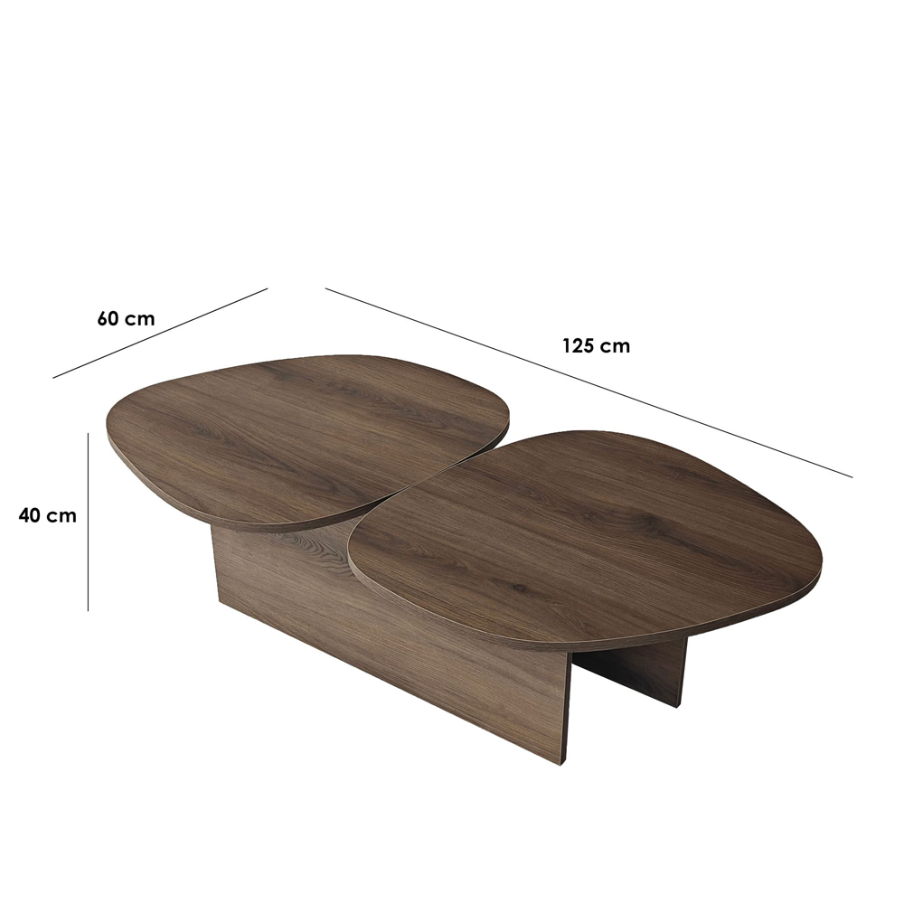 Stones Wooden Coffee Table in Walnut