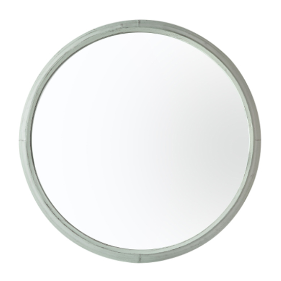 Product photograph of Stonington Round Wall Mirror In Mint Frame from Furniture in Fashion