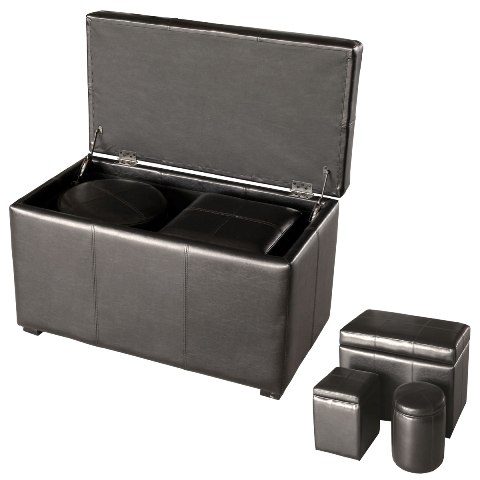 storage furniture set fwm212 - Leather Ottomans With Storage