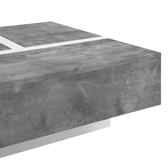 Storm Gloss Storage Coffee Table In White And Concrete Effect