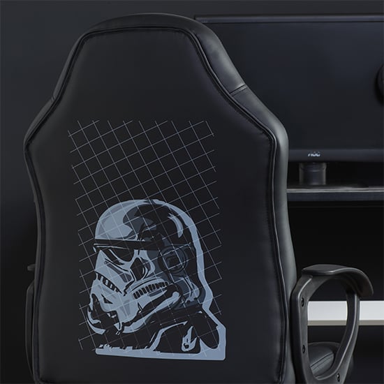 Stormtrooper Faux Leather Childrens Gaming Chair In Black_3