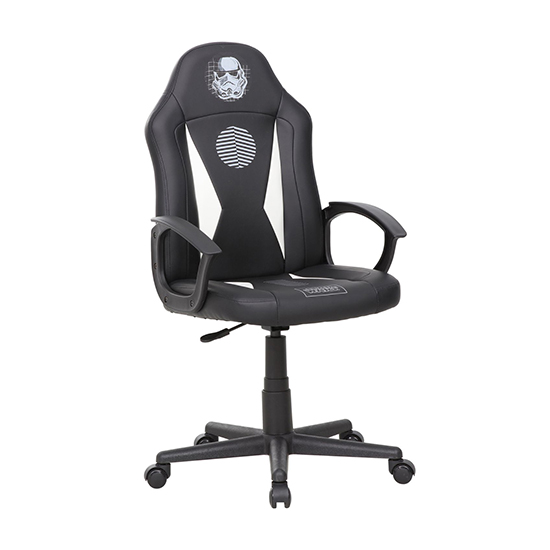Stormtrooper Faux Leather Childrens Gaming Chair In Black_7