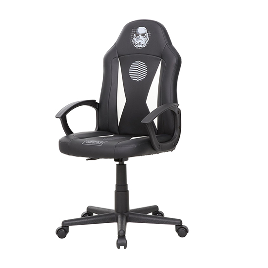 Stormtrooper Faux Leather Childrens Gaming Chair In Black_9