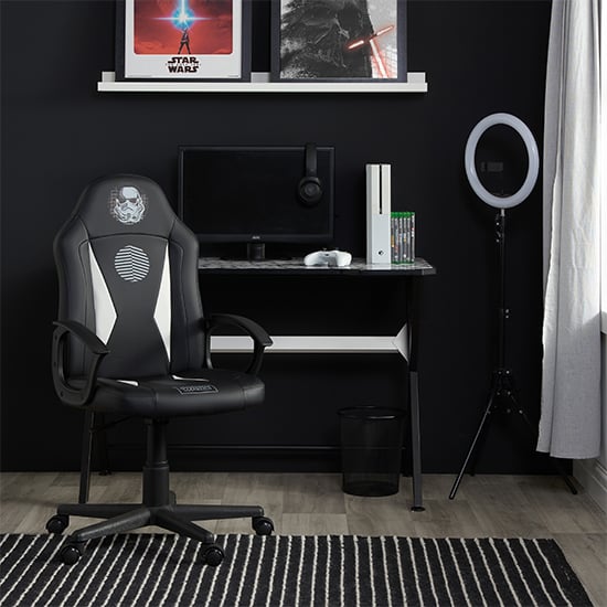 Read more about Stormtrooper childrens faux leather gaming chair in black