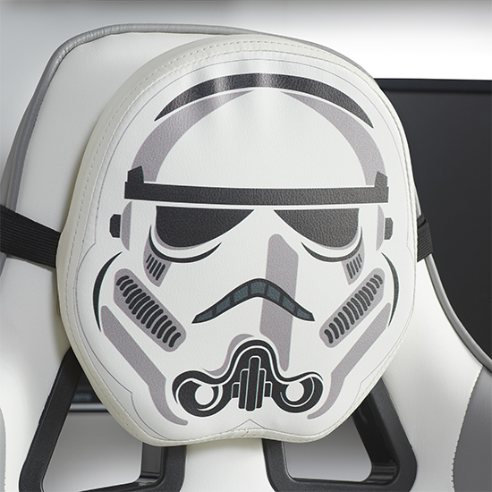 Stormtrooper Faux Leather Childrens Gaming Chair In White_4