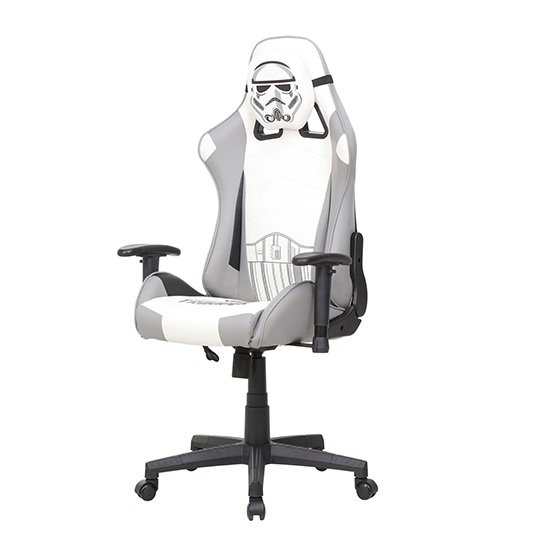 Stormtrooper Faux Leather Childrens Gaming Chair In White_10