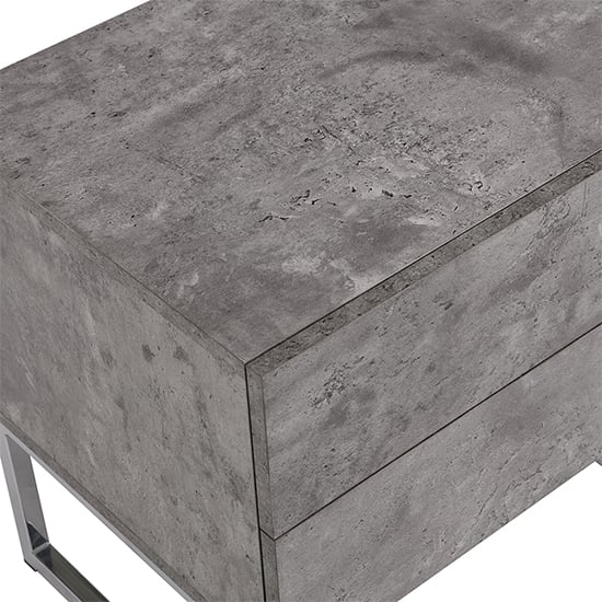 Strada Wooden 2 Drawers Bedside Cabinet In Concrete Effect_6