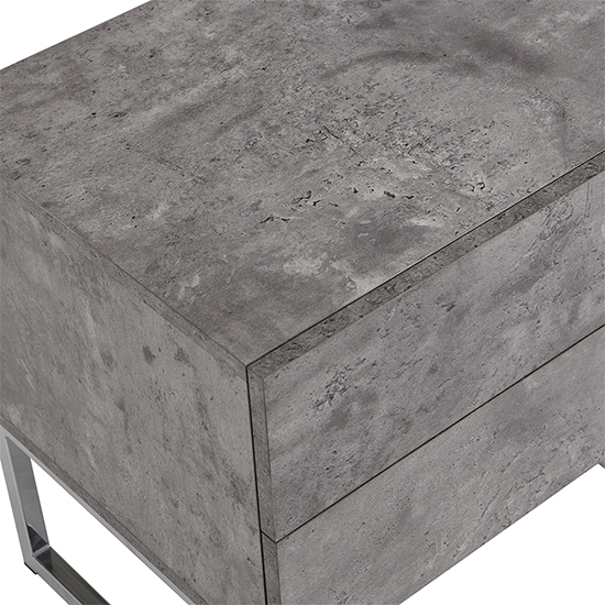 Strada Bedside Cabinet With 2 Drawers In Concrete Effect