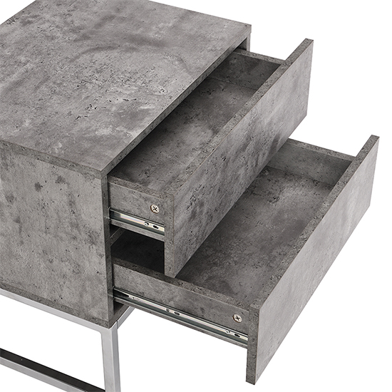 Strada Bedside Cabinet With 2 Drawers In Concrete Effect