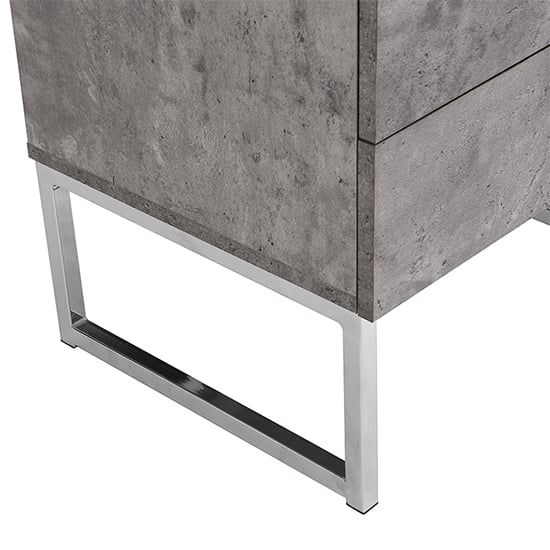 Strada Wooden 2 Drawers Bedside Cabinet In Concrete Effect_8
