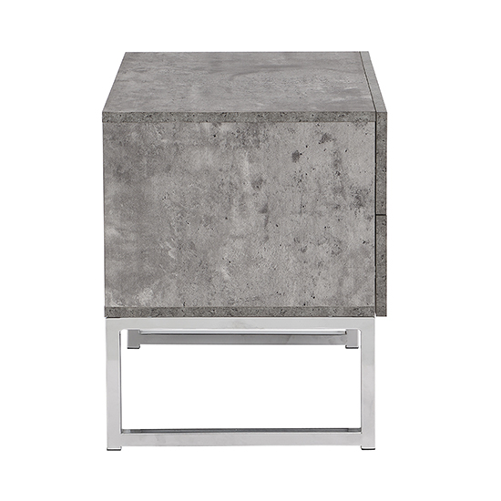 Strada Bedside Cabinet With 2 Drawers In Concrete Effect