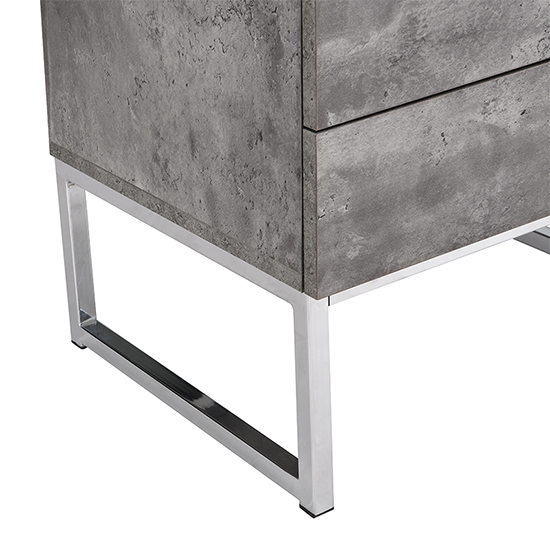 Strada Wooden 3 Drawers Bedside Cabinet In Concrete Effect_6