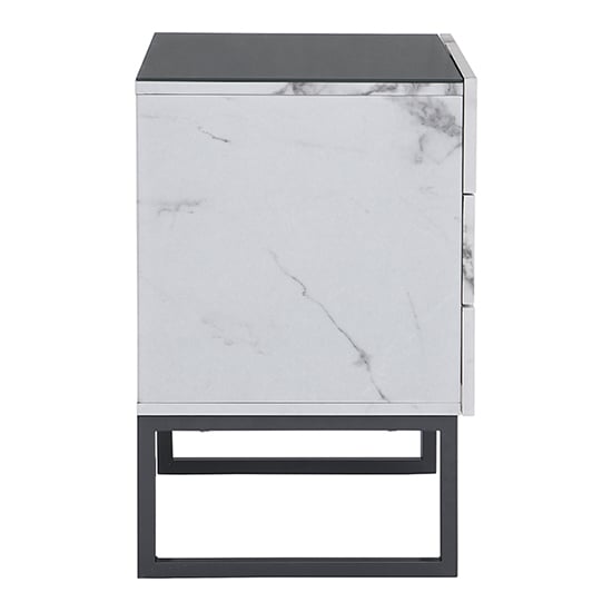 Strada Gloss Bedside Cabinet And 2 Drawer In Diva Marble Effect_7
