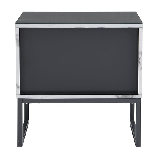 Strada Gloss Bedside Cabinet And 2 Drawer In Diva Marble Effect