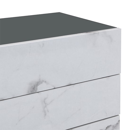 Strada Gloss Bedside Cabinet And 3 Drawer In Diva Marble Effect_7