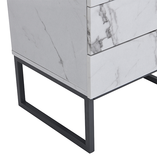 Strada Gloss Bedside Cabinet And 3 Drawer In Diva Marble Effect_9
