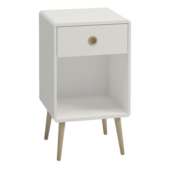 Strafford Wooden Bedside Cabinet With 1 Drawer In Off White