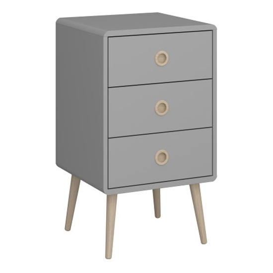 Read more about Strafford wooden bedside cabinet with 3 drawers in grey