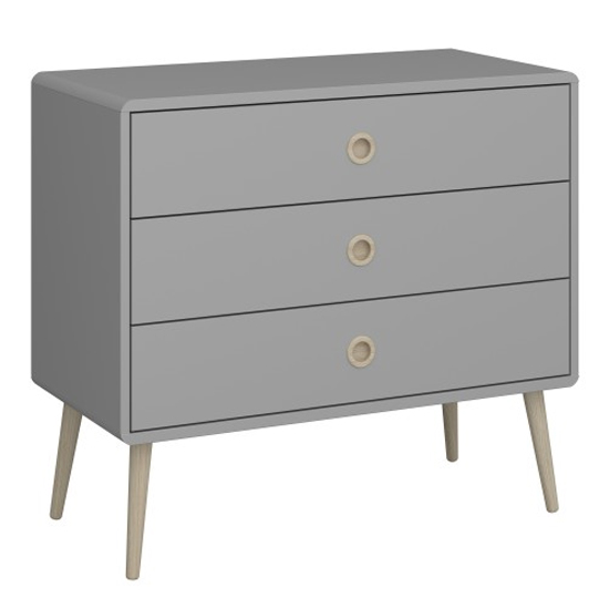 Photo of Strafford wooden chest of 3 drawers in grey