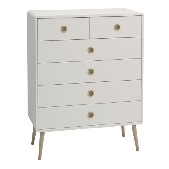 Product photograph of Strafford Wooden Chest Of 6 Drawers In Off White from Furniture in Fashion