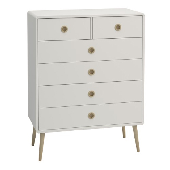 Strafford Wooden Chest Of 6 Drawers In Off White thumbnail