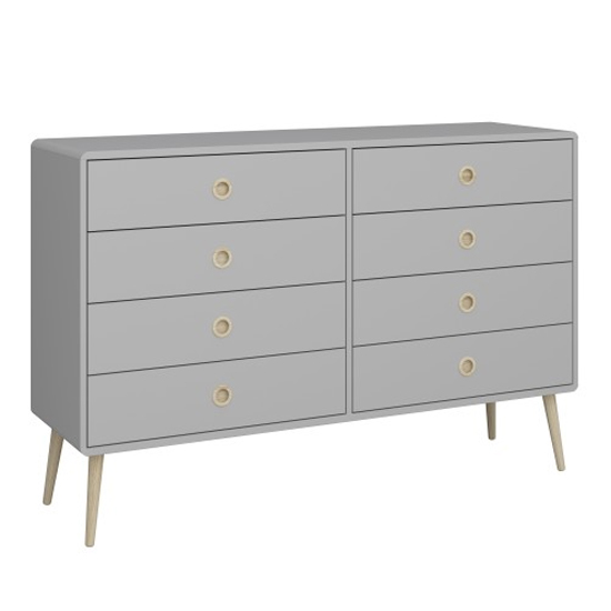 Photo of Strafford wooden chest of 8 drawers in grey