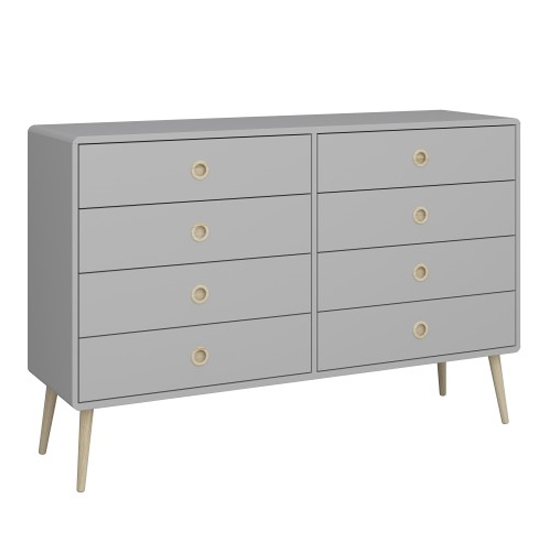 Strafford Wooden Chest Of 8 Drawers In Grey thumbnail