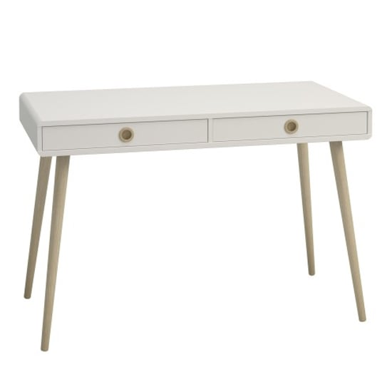 Read more about Strafford wooden study desk with 2 drawers in off white