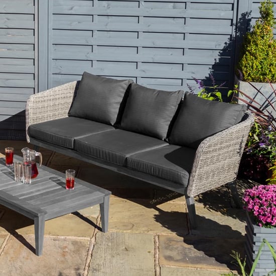 Strangford Outdoor Sofa Set With Coffee Table In Grey_2