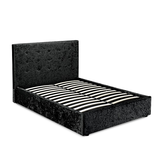 Raglan King Size Storage Bed In Black Crushed Velvet_2