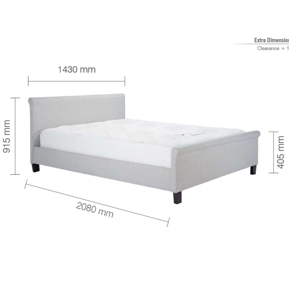 Stratos Fabric Double Bed In Grey