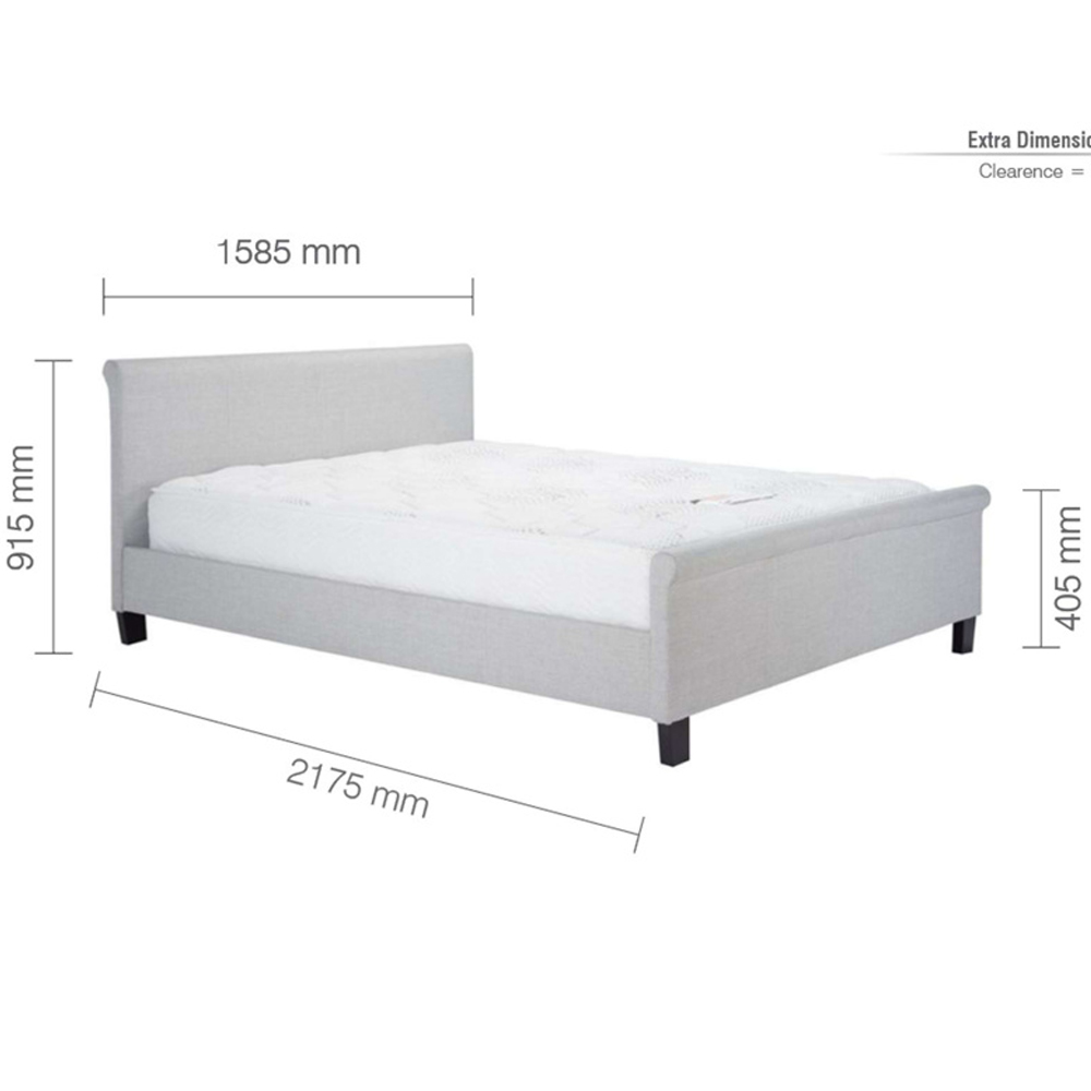 Stratos Fabric King Size Bed In Grey