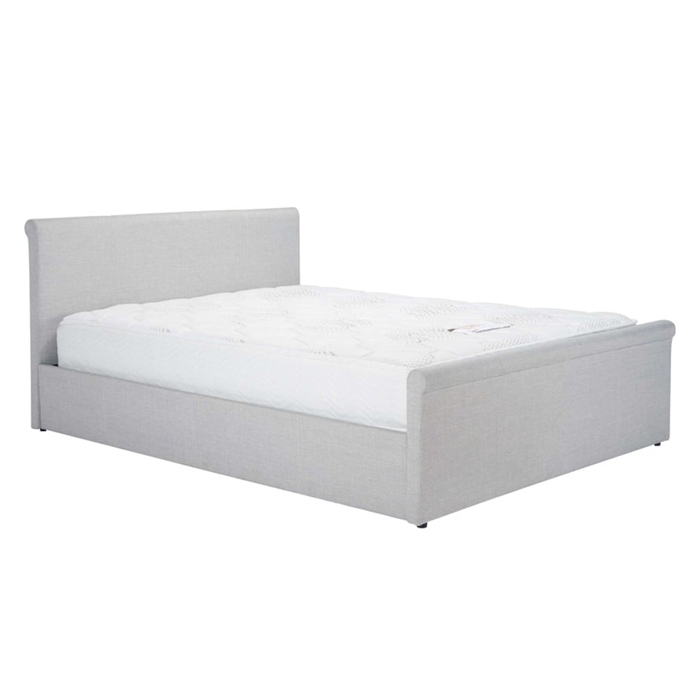 Stratos Fabric Ottoman Storage Small Double Bed In Grey