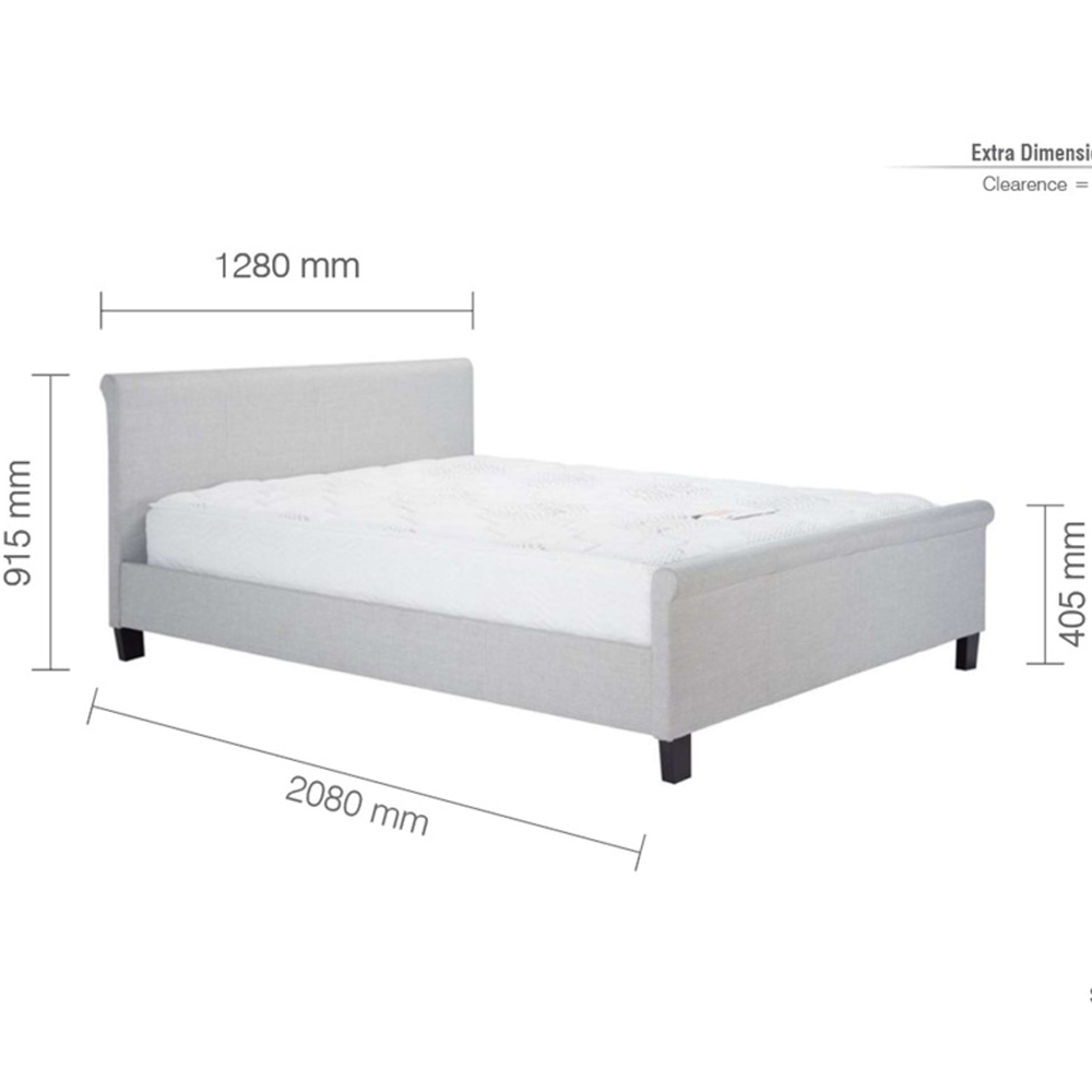 Stratos Fabric Small Double Bed In Grey