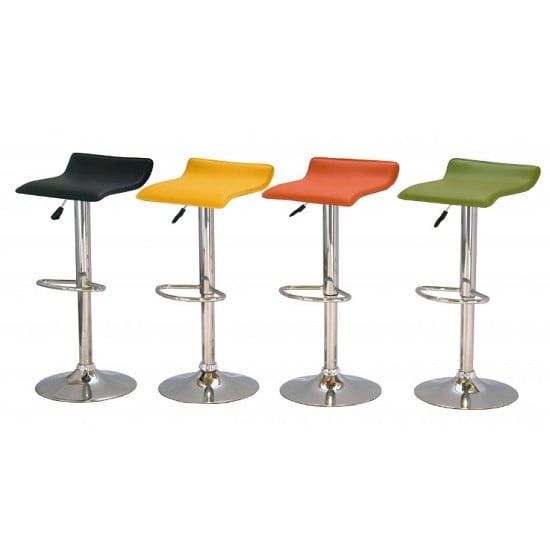 Stratos Bar Stool In Black PVC and Chrome Base In A Pair_2