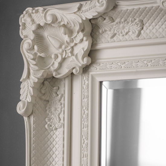 Stratton Rectangular Leaner Mirror In Cream Frame