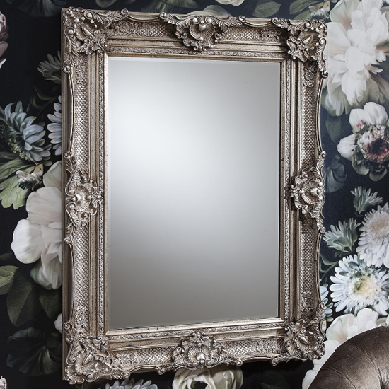 Stratton Rectangular Wall Mirror In Silver Frame