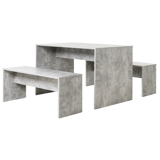 Stratus Dining Table In Structural Concrete And 2 Dining Benches Furniture in Fashion