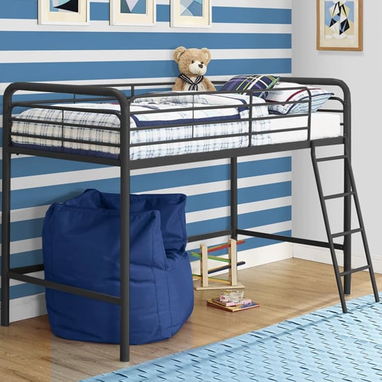 Product photograph of Streatham Metal Single Mid Sleeper Bunk Bed In Black from Furniture in Fashion