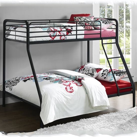 Product photograph of Streatham Metal Single Over Double Bunk Bed In Black from Furniture in Fashion