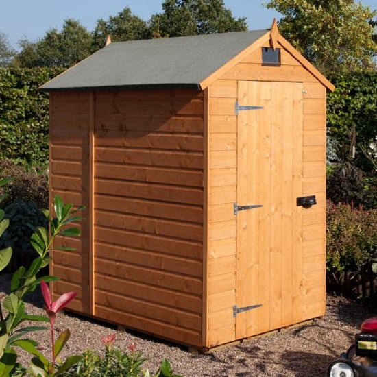 Stroden Wooden 7x5 Shiplap Security Shed In Dipped Honey Brown_2