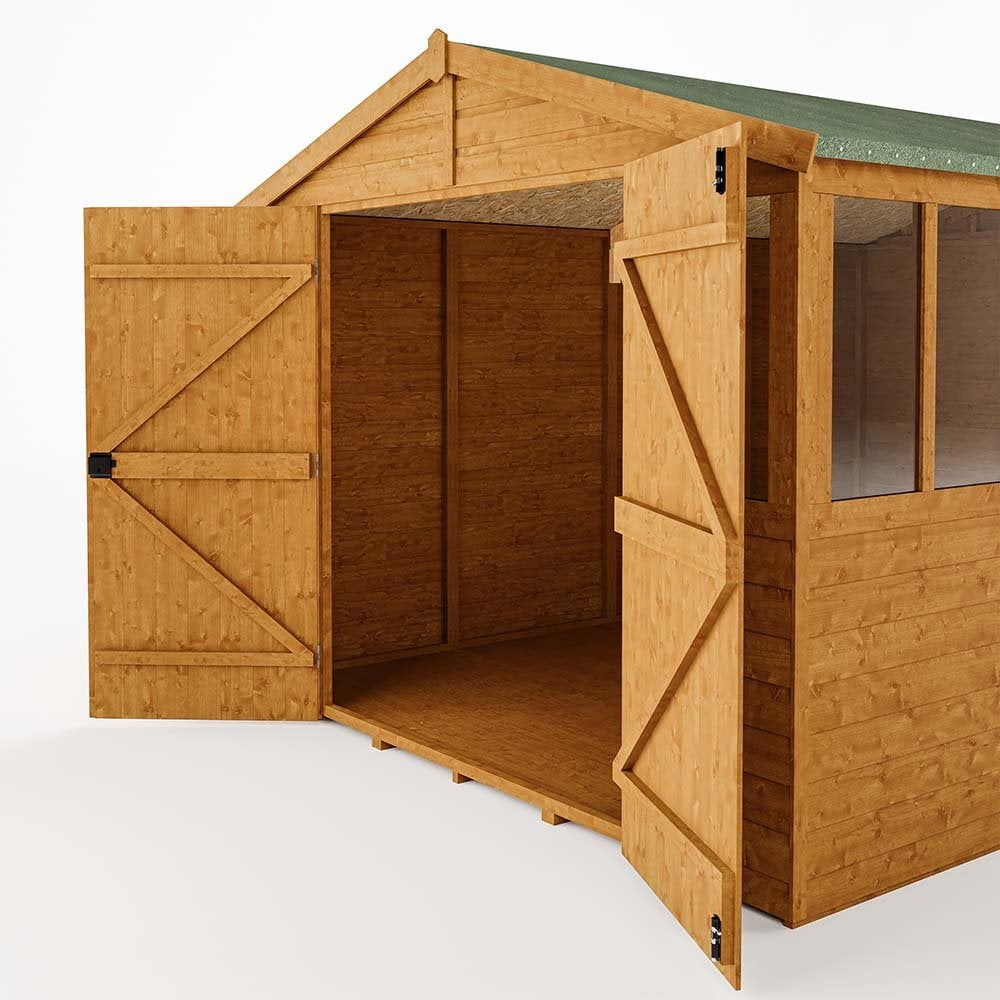 Stroden Wooden Garden Apex Workshop In Honey Brown 9x12