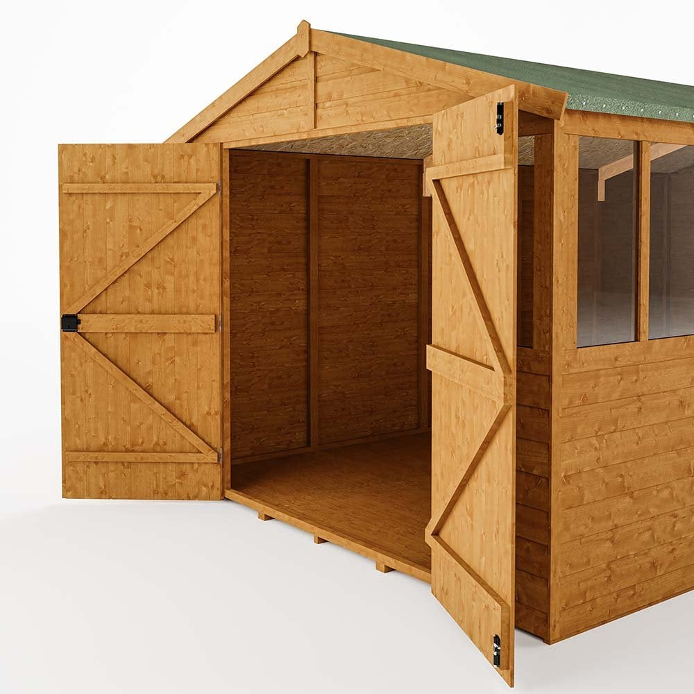 Stroden Wooden Garden Apex Workshop In Honey Brown 9x15